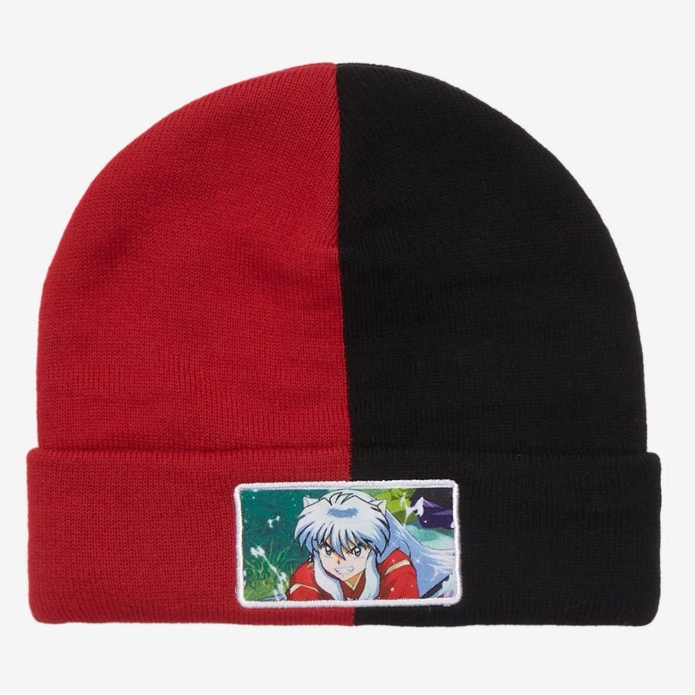InuYasha Black & Red Split Beanie Hot Topic